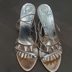 Bcbgmaxazria Shaft Rose Gold Ruffle sandal